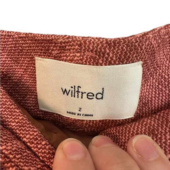 Aritzia Wilfred Tie front Jallade pant Heather pink trousers tweed sz 2 - Picture 7 of 11